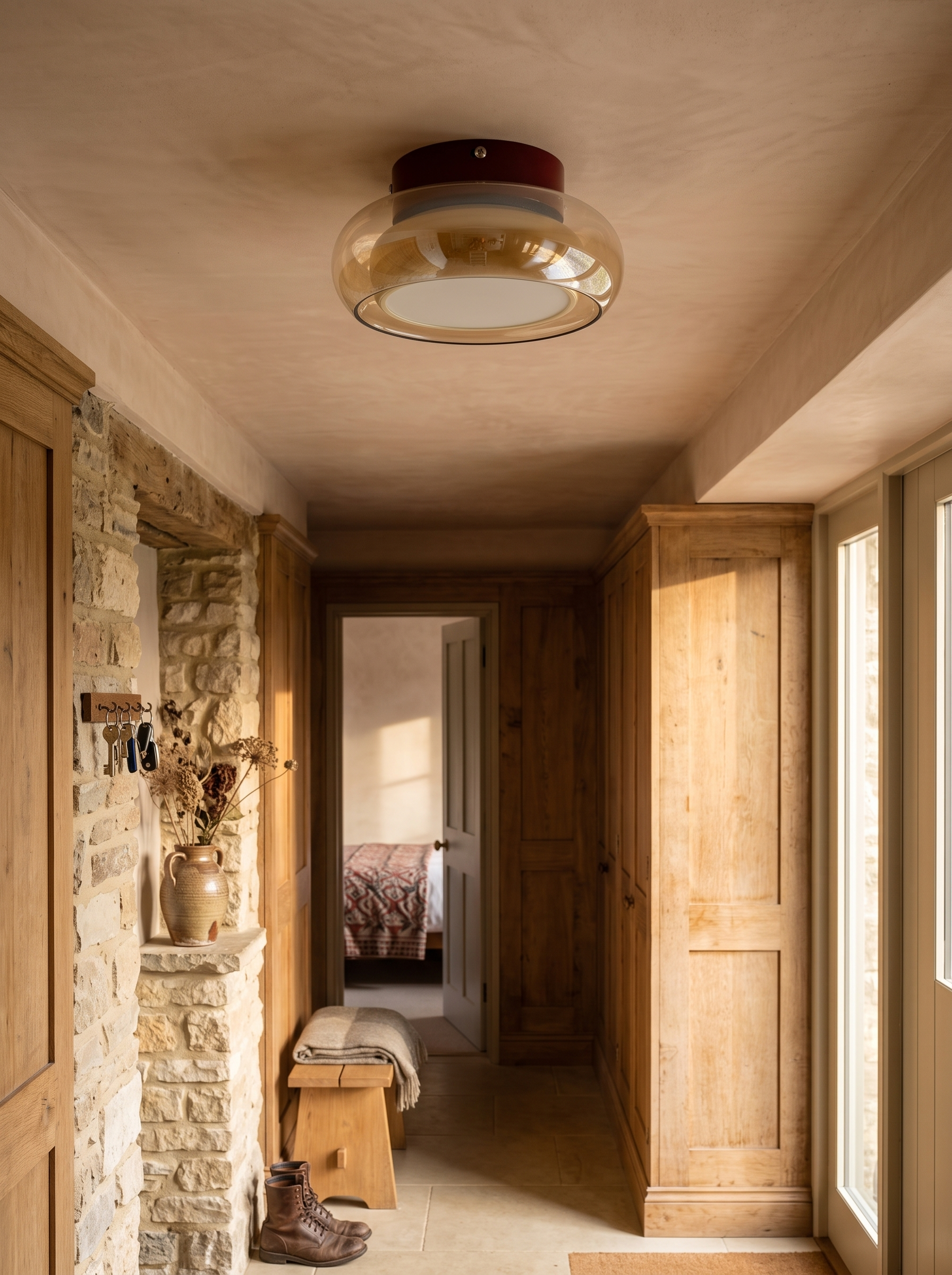 June Retro Glass Flush Mount Ceiling Light lifestyle image 3
