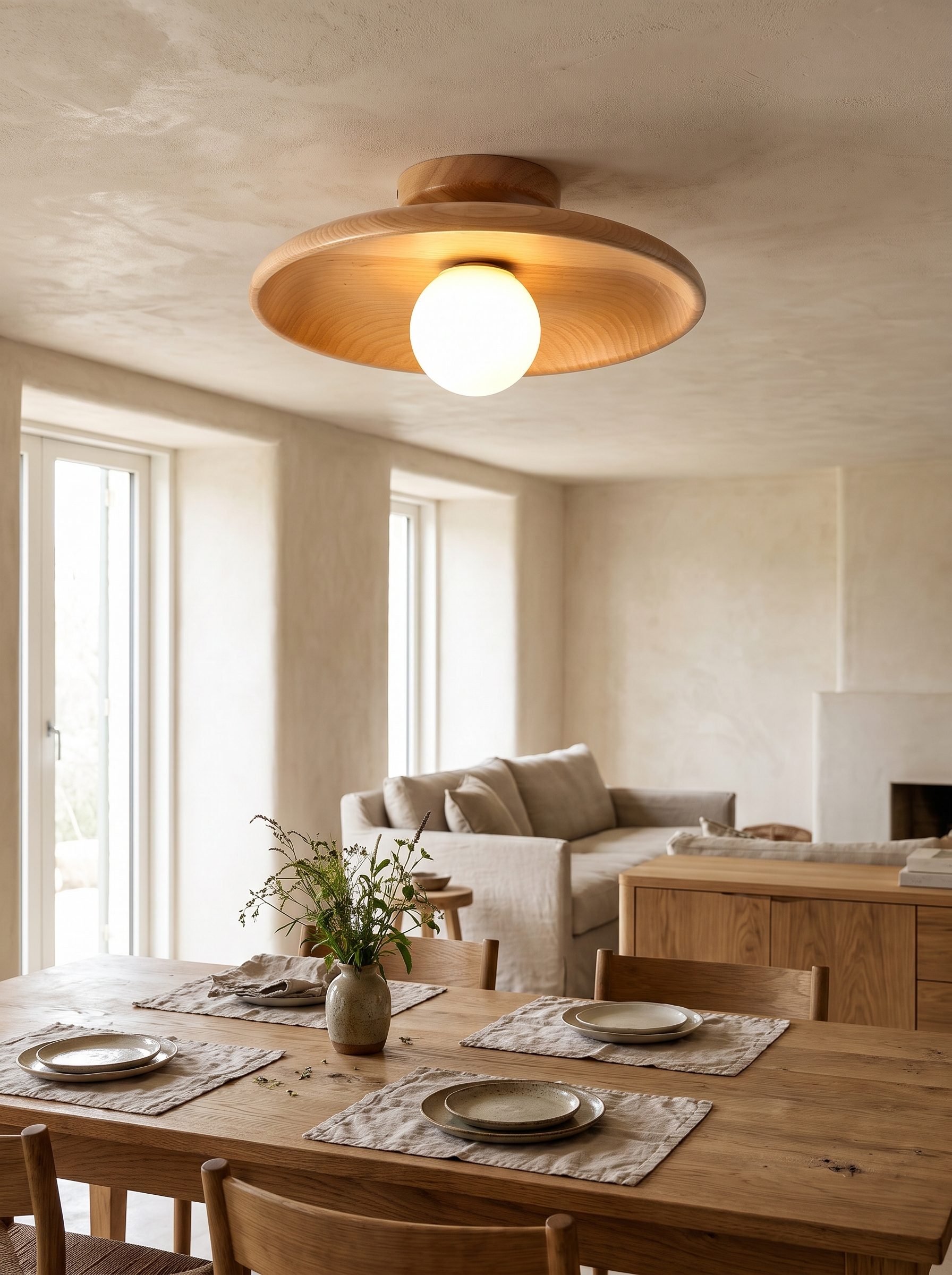 Modern Wooden Ceiling Light lifestyle image 1