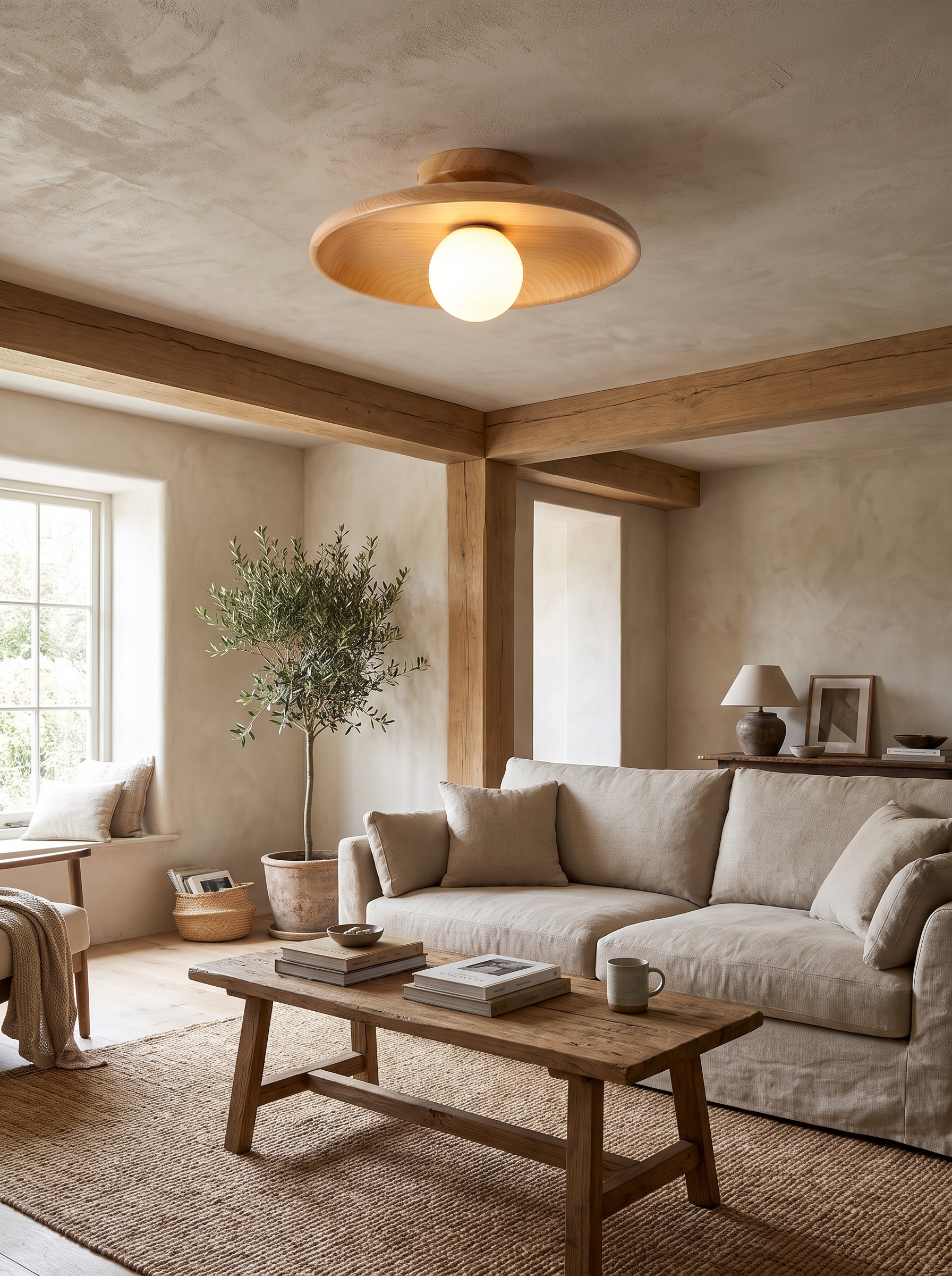 Modern Wooden Ceiling Light lifestyle image 2