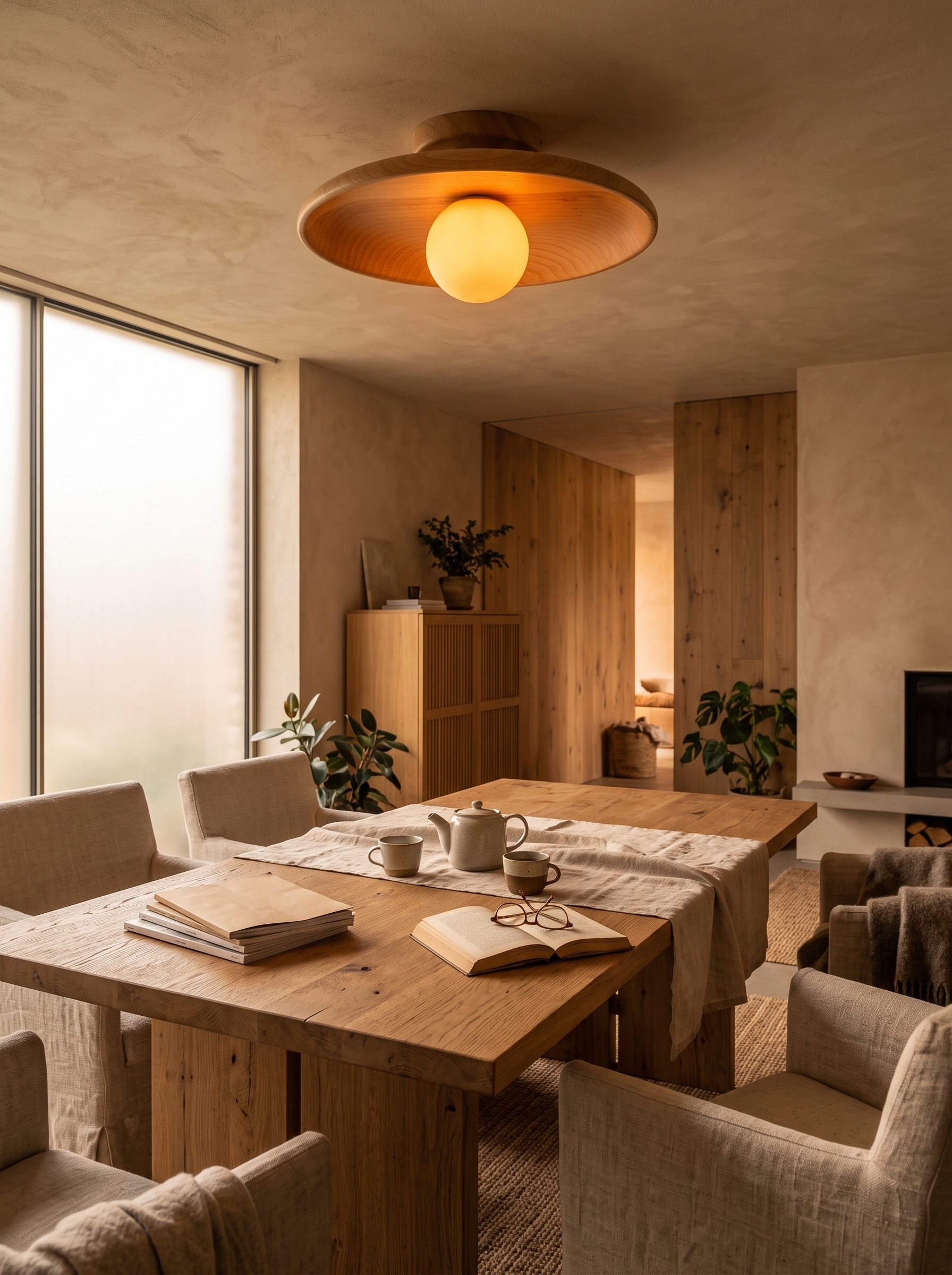Modern Wooden Ceiling Light lifestyle image 3