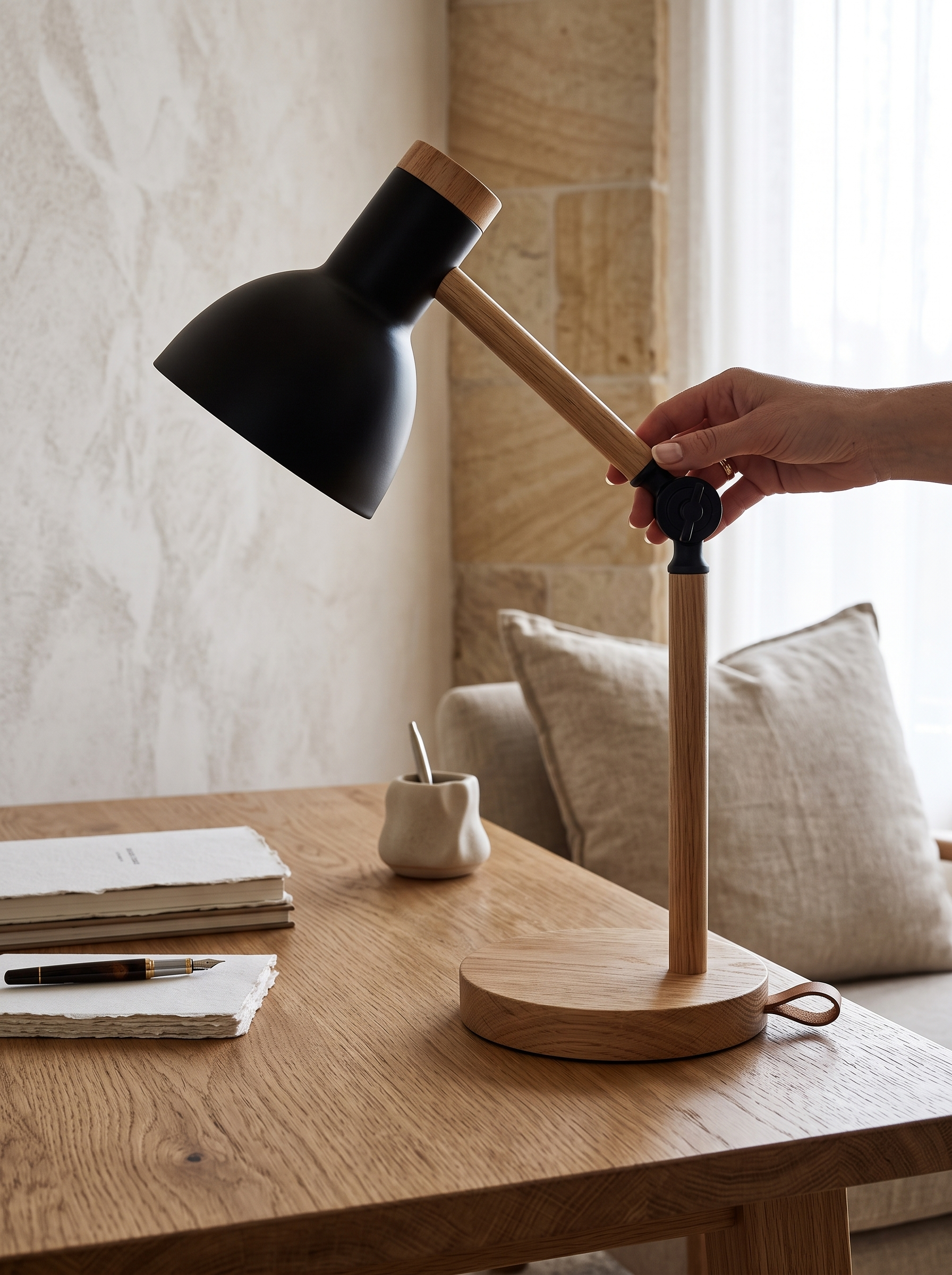 Nordic Wooden LED Desk Lamp lifestyle image 1