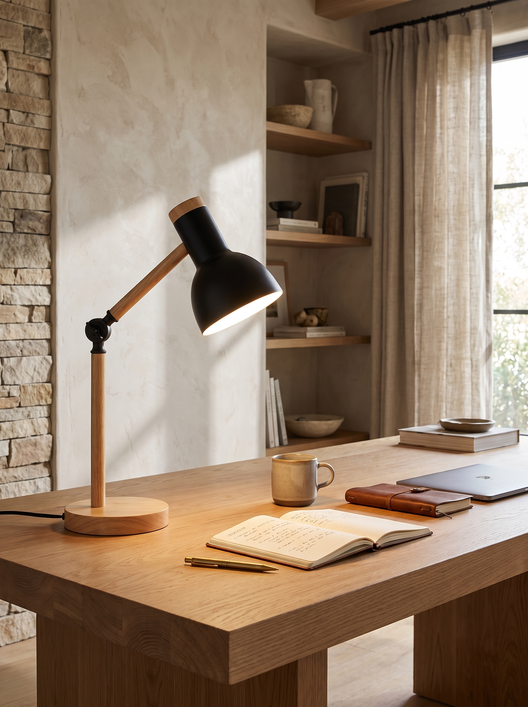 Nordic Wooden LED Desk Lamp lifestyle image 3
