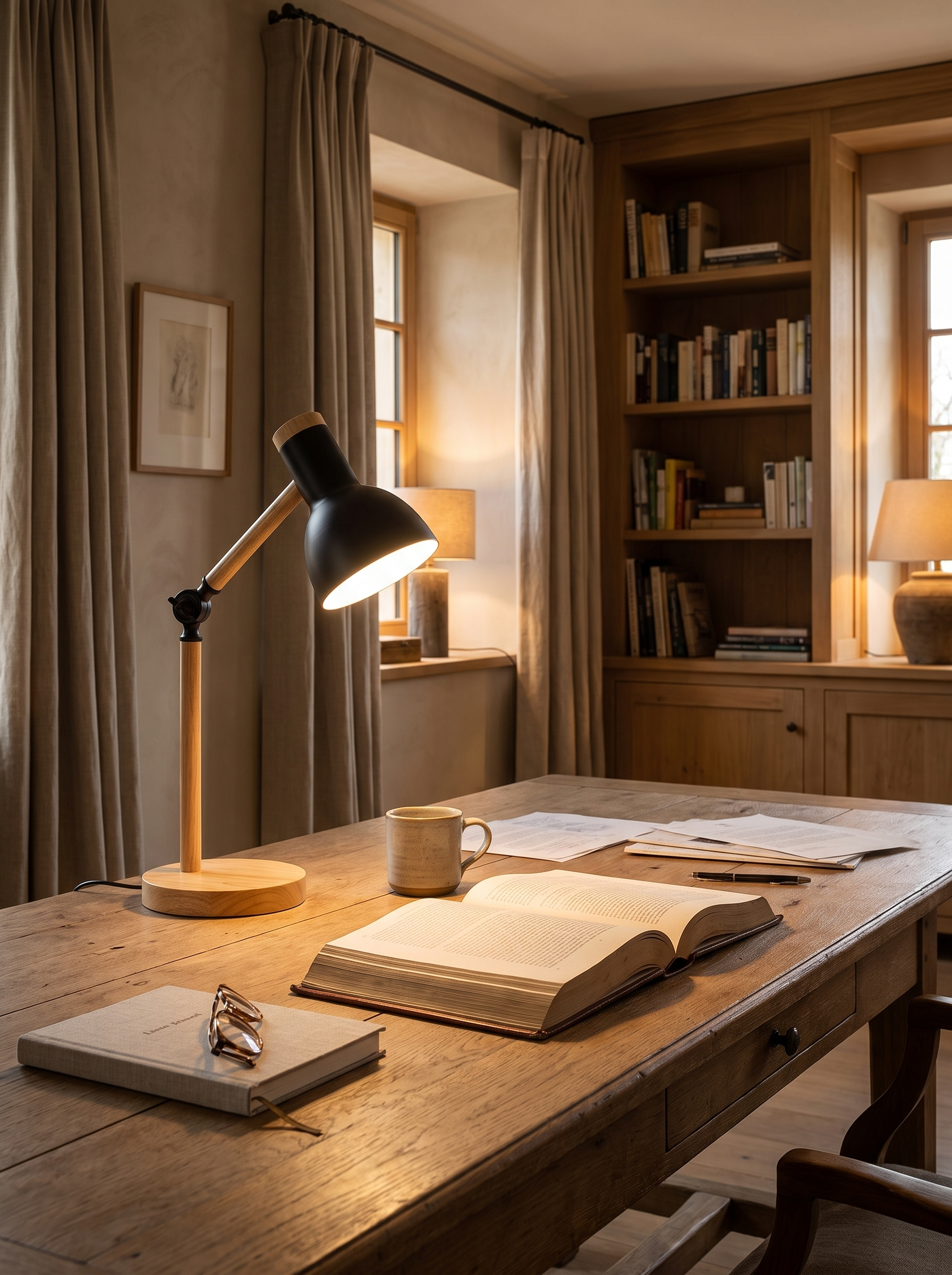 Nordic Wooden LED Desk Lamp lifestyle image 2