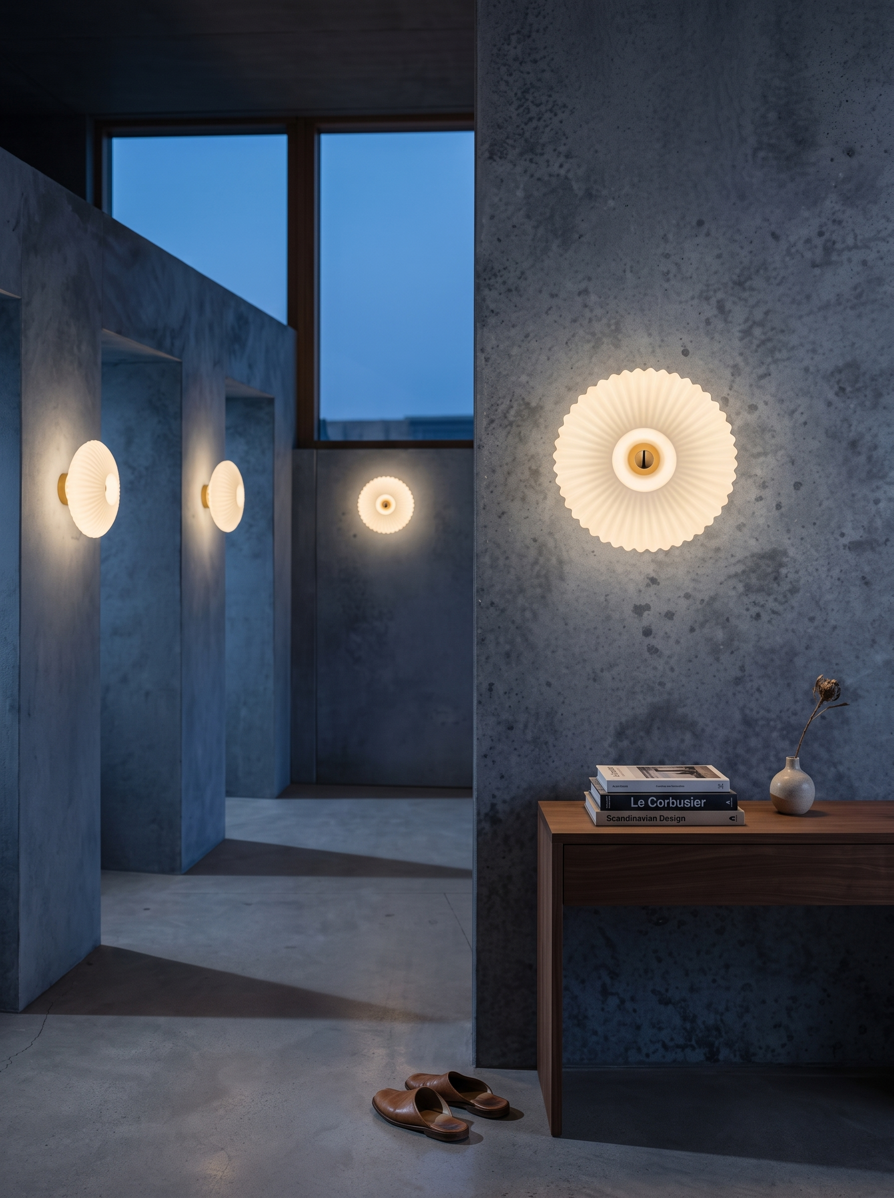 Nordic Vintage Glass Wall Sconce in a home setting, Evening Light Without Glare