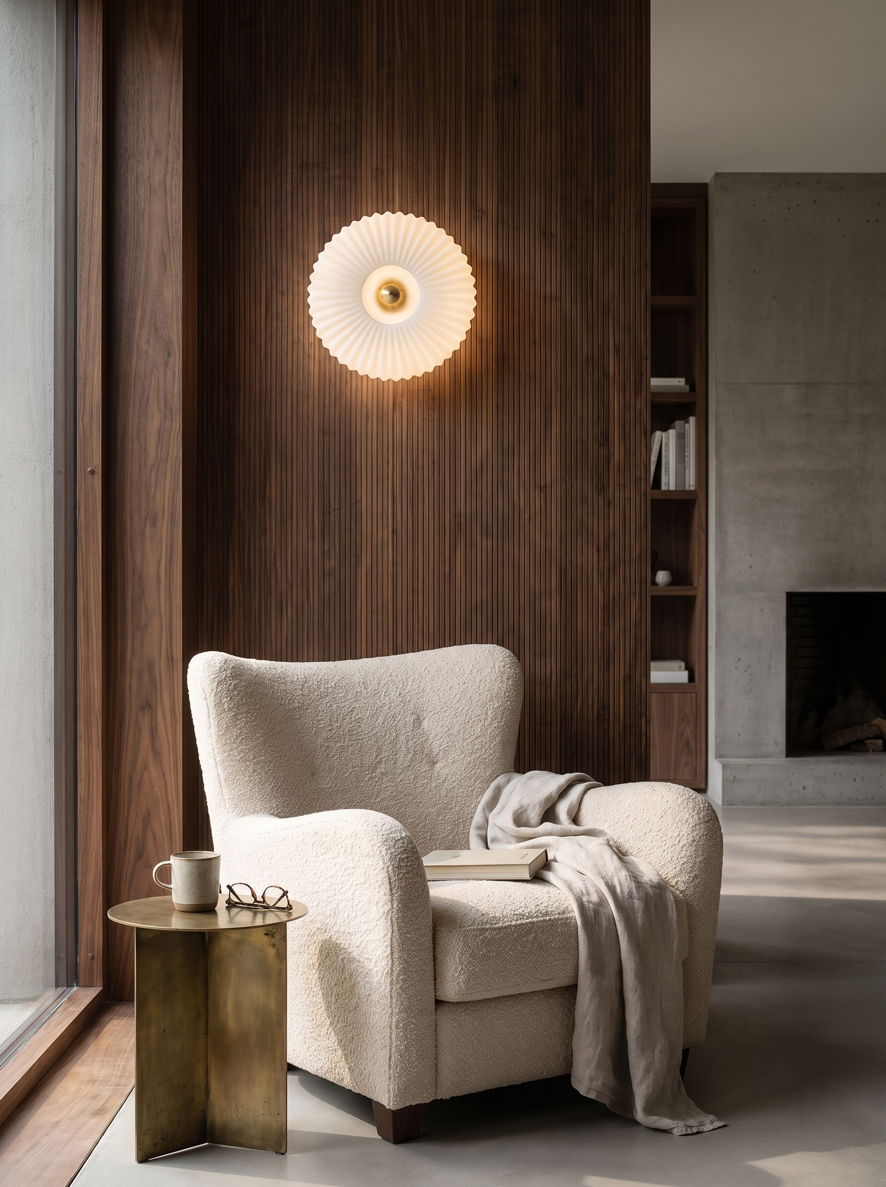 Nordic Vintage Glass Wall Sconce in a home setting, Sits Close, Reads Quietly