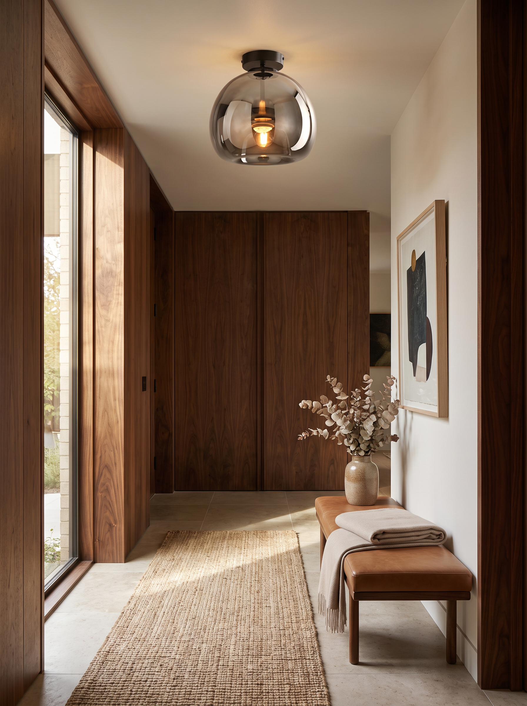 Nordic Glass Ball Ceiling Light in a home setting, One Clean Globe