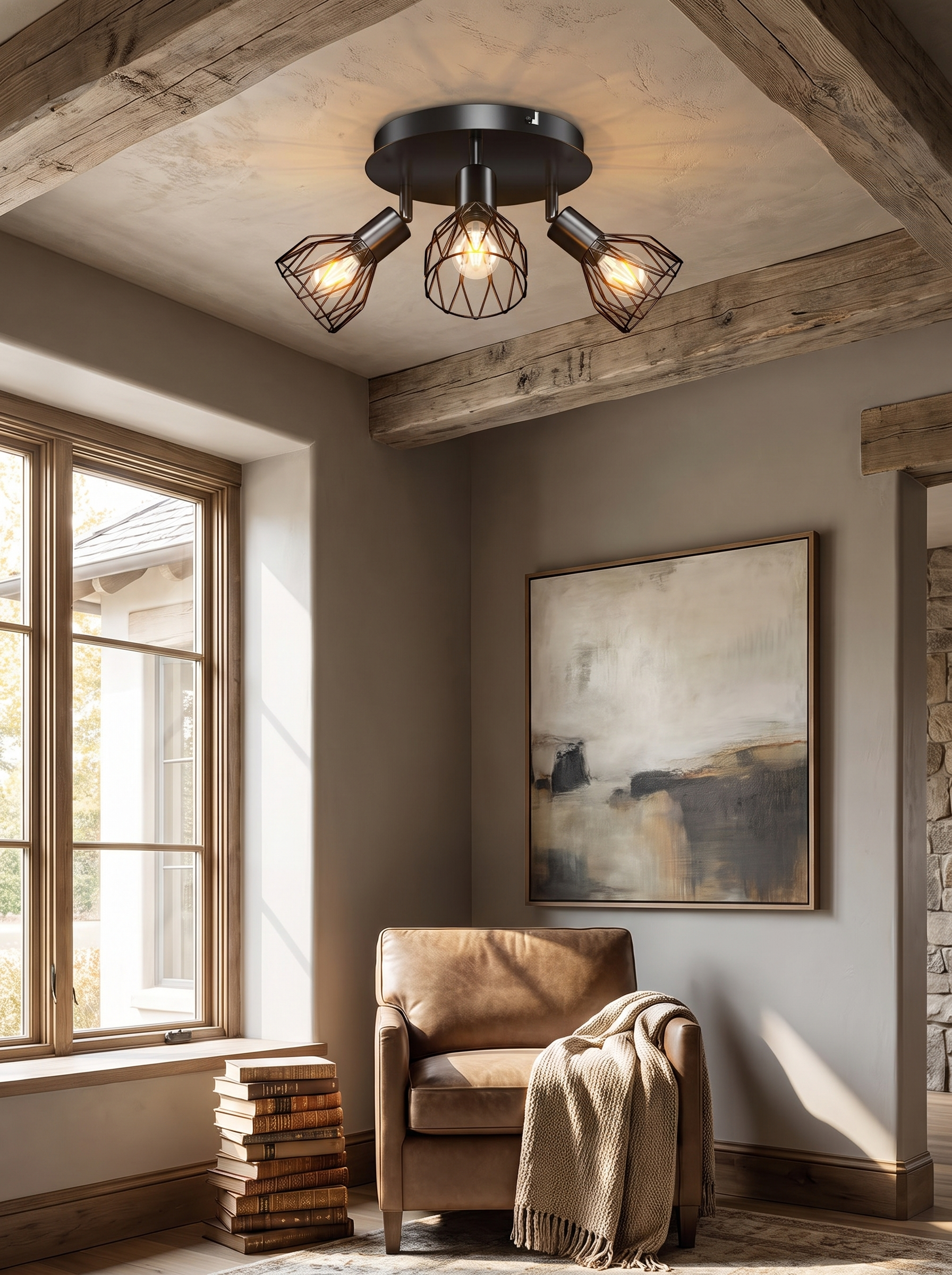 Industrial Adjustable Black Spotlight Ceiling Light in a home setting, Quiet On The Ceiling