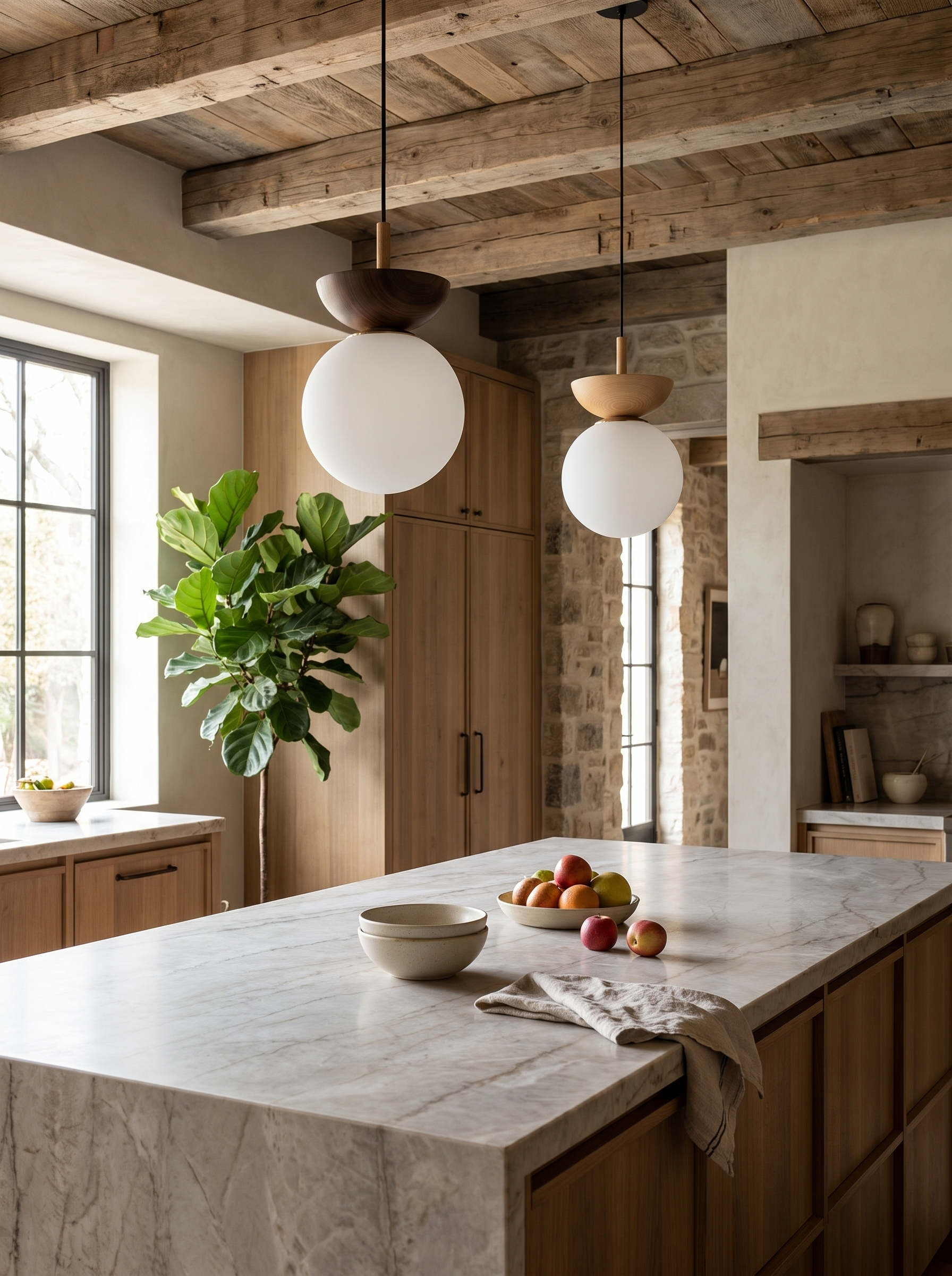 Modern Nordic Glass Ball Ceiling and Pendant Light in a home setting, Two Ways To Hang It