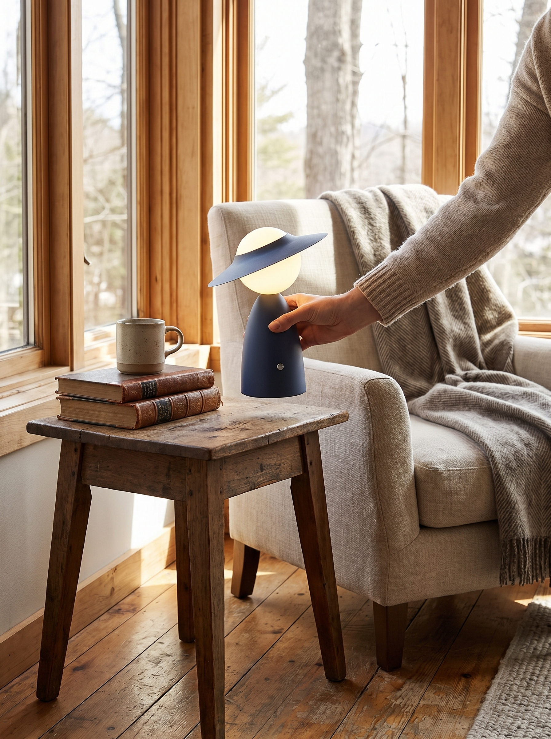 TouchBright Wireless Rechargeable Lamp in a home setting, Made To Be Carried
