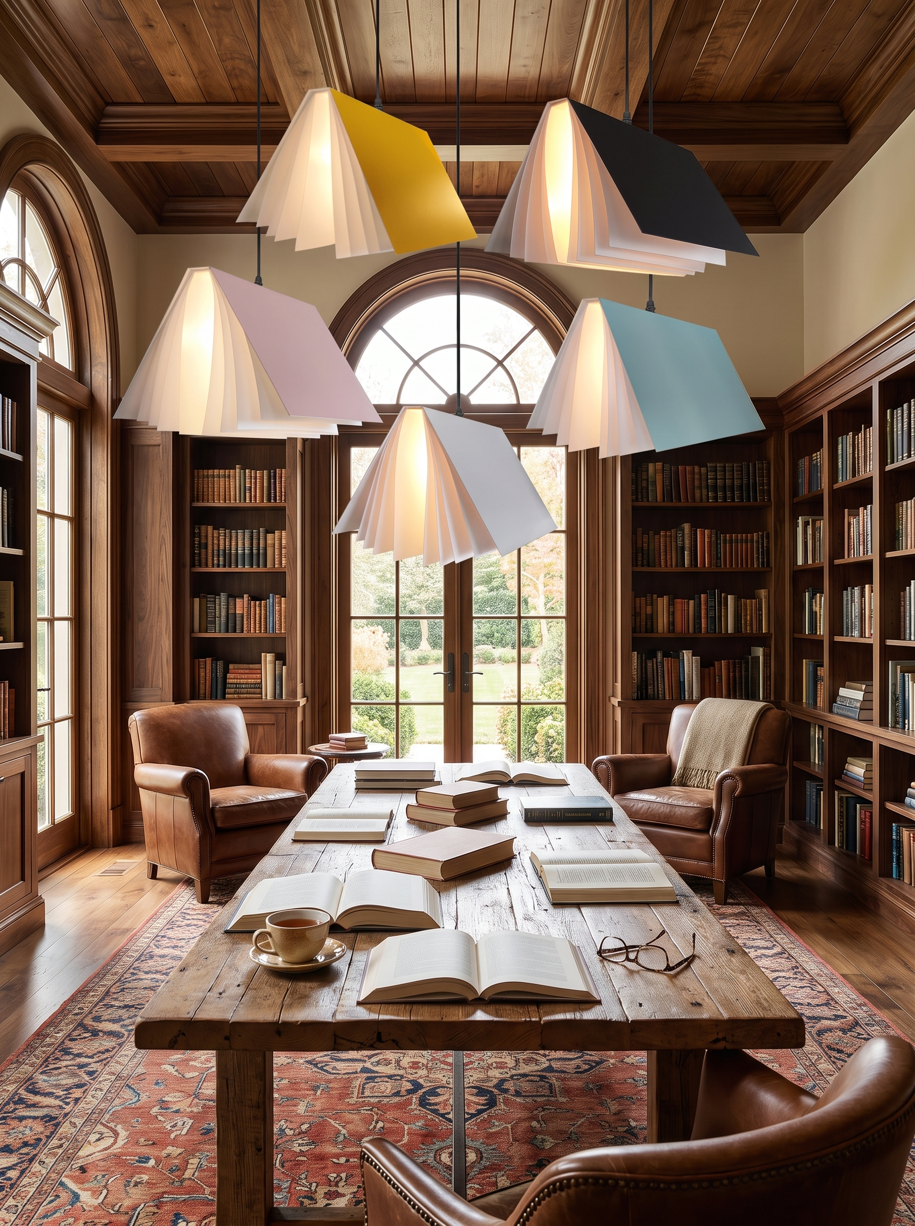 Flying Book Pendant Light in a home setting, Detailed Properly