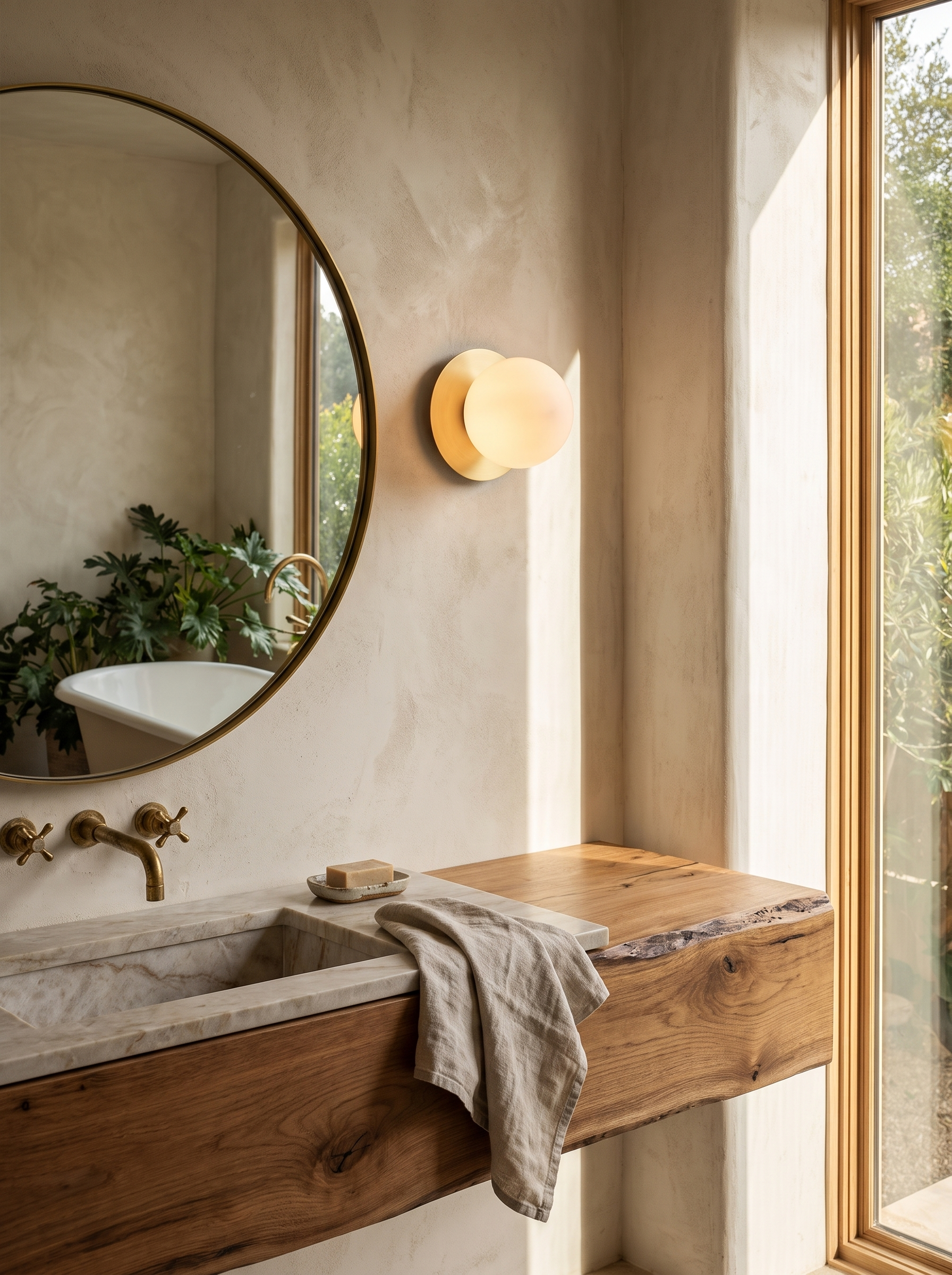 Nordic Globe Glass Wall Lamp in a home setting, One Globe, Nothing Else