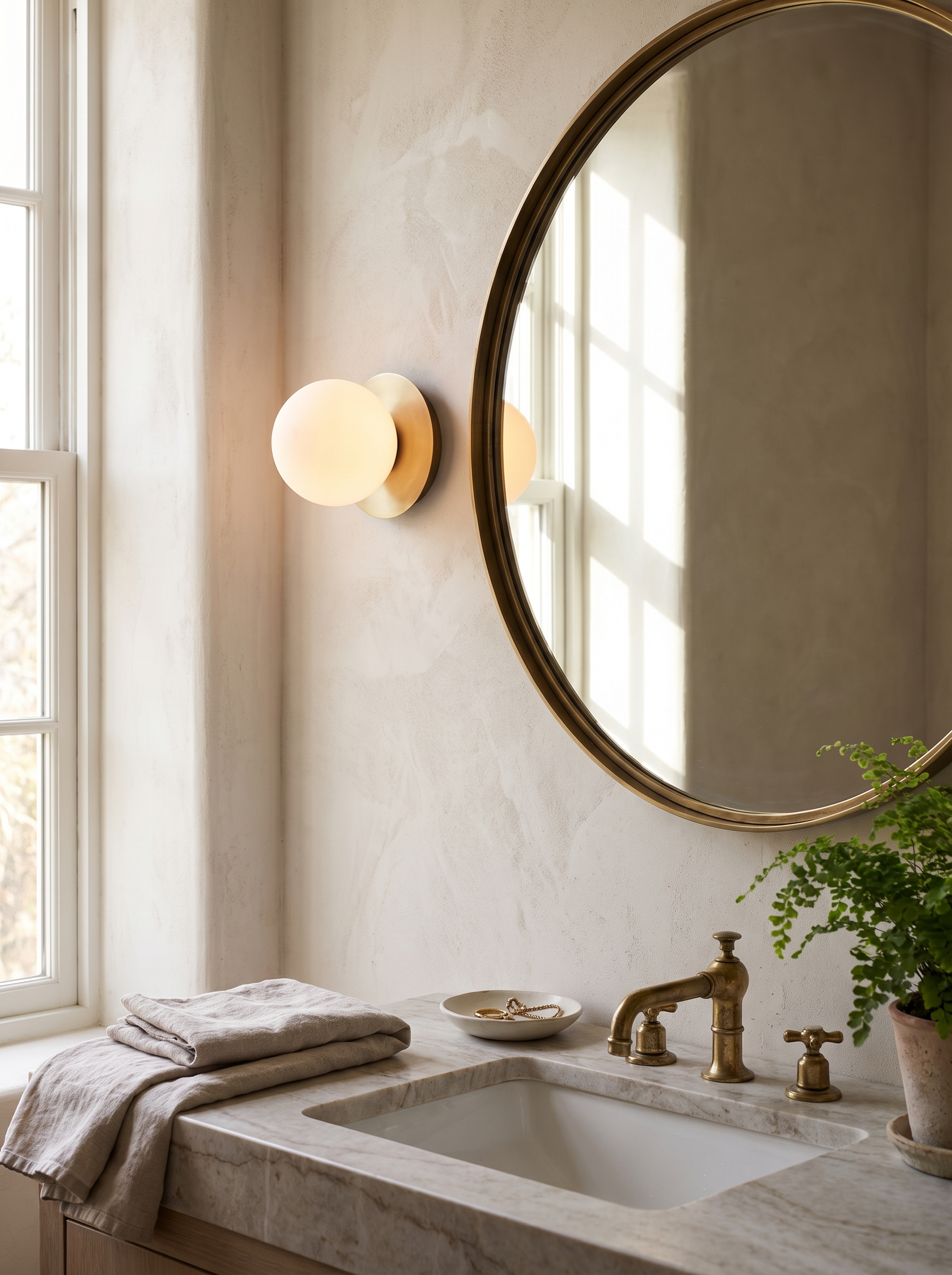 Nordic Globe Glass Wall Lamp in a home setting, Light Without A Hot Spot