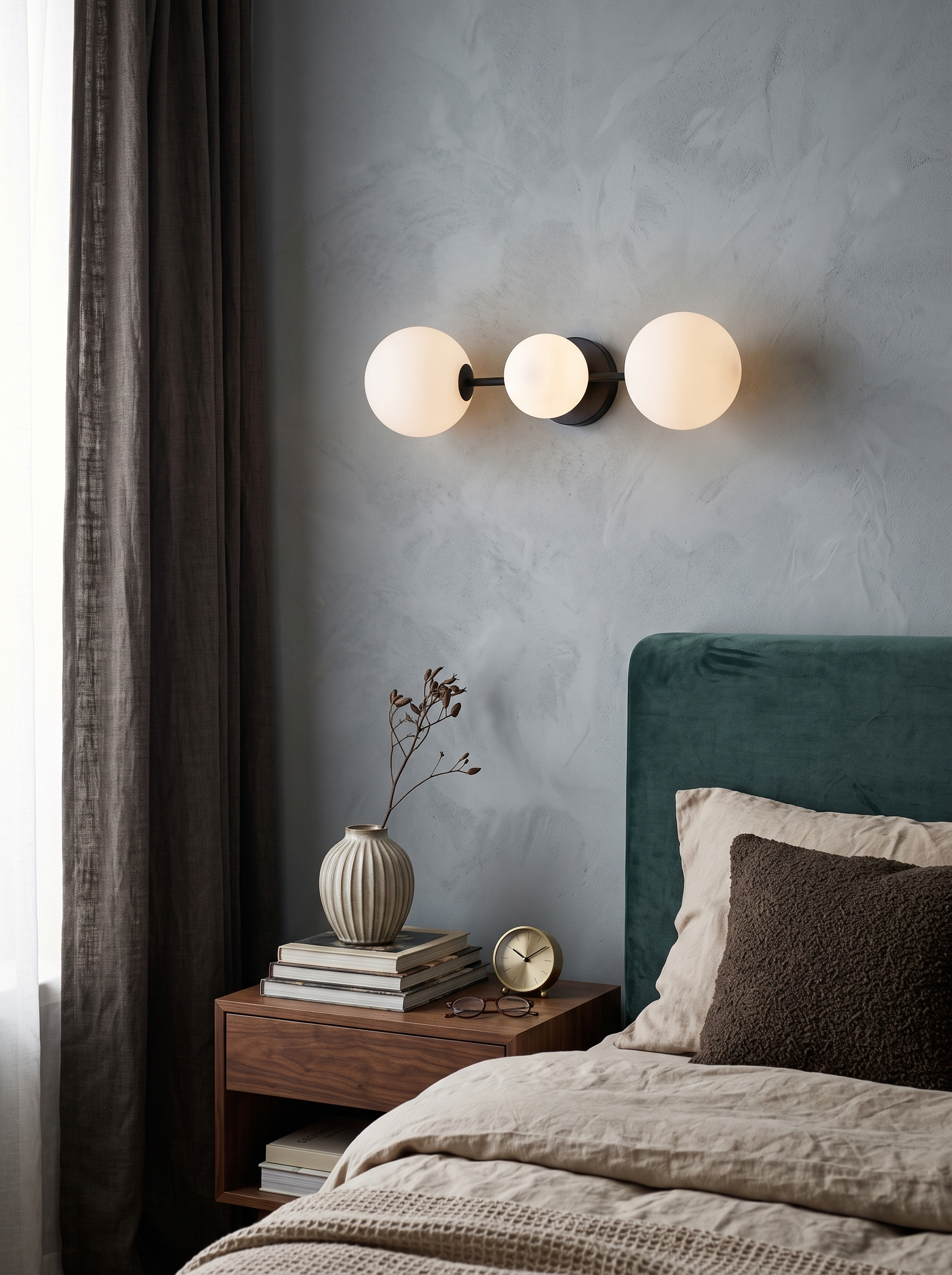 Modern Nordic Glass Ball Wall Light in a home setting, A Composition, Not A Fitting