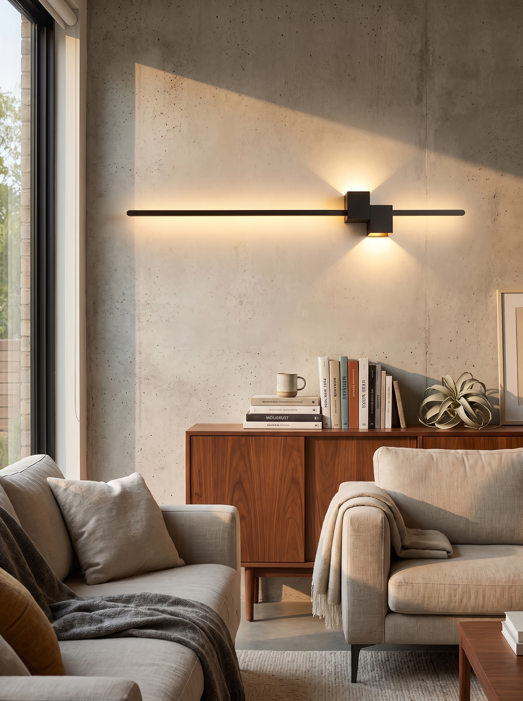 LED Wall Light in a home setting, A Line, Not A Lamp