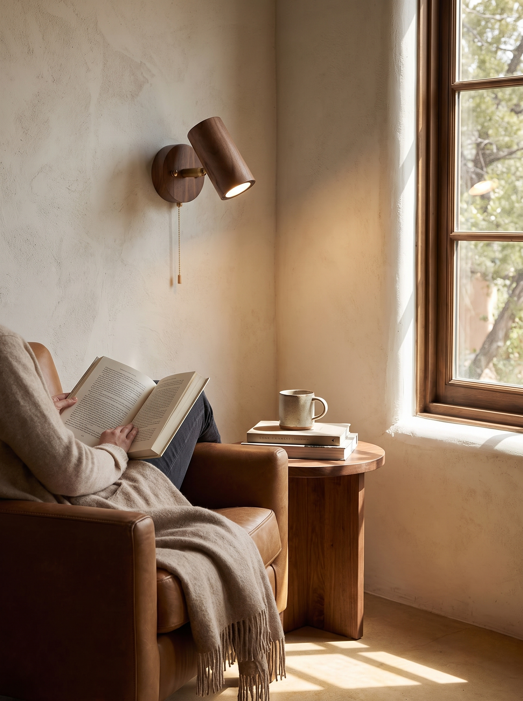 Arlo Wall Lamp in a home setting, Aim It Where You Sit