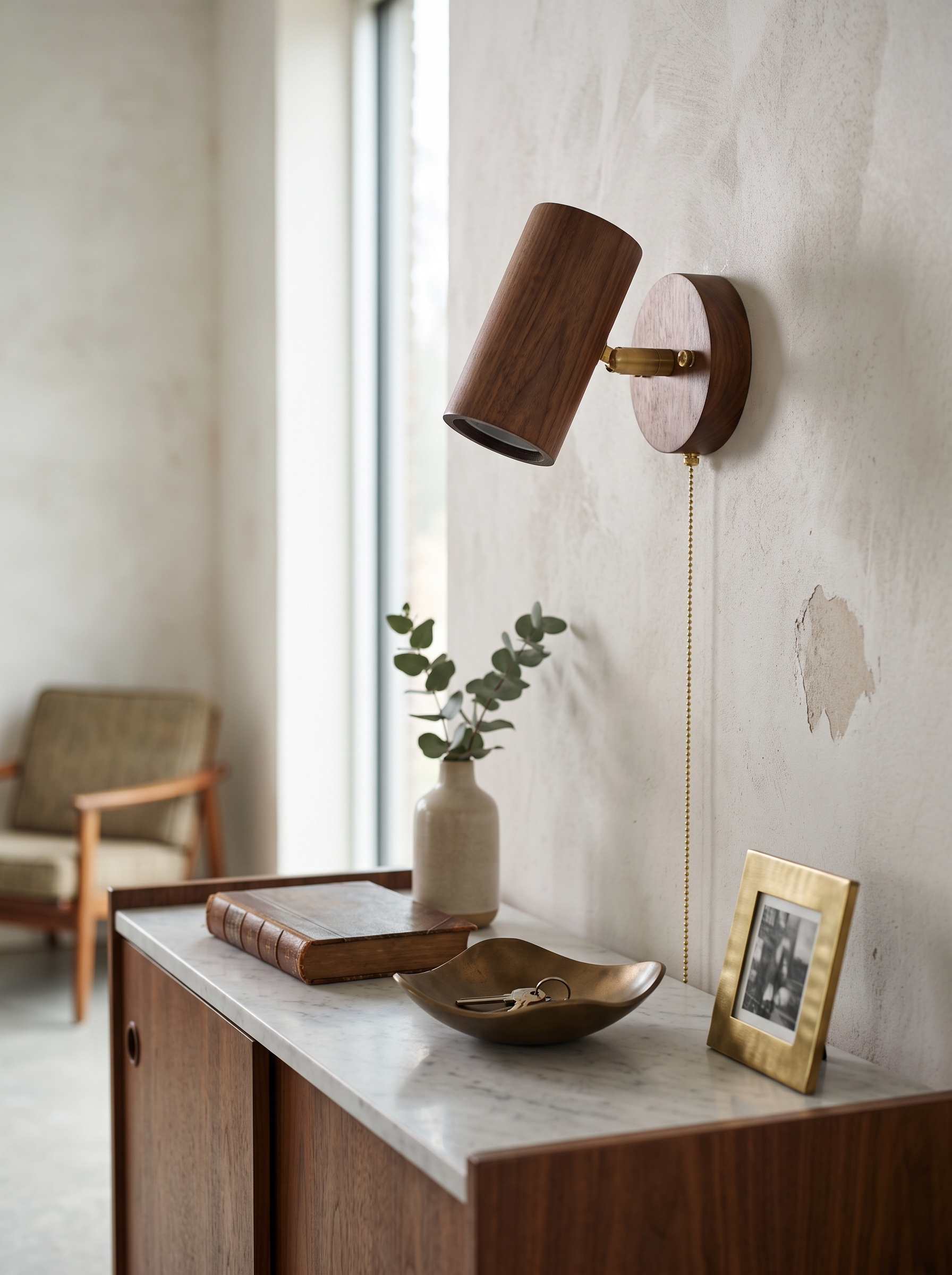Arlo Wall Lamp in a home setting, Retro Without The Costume