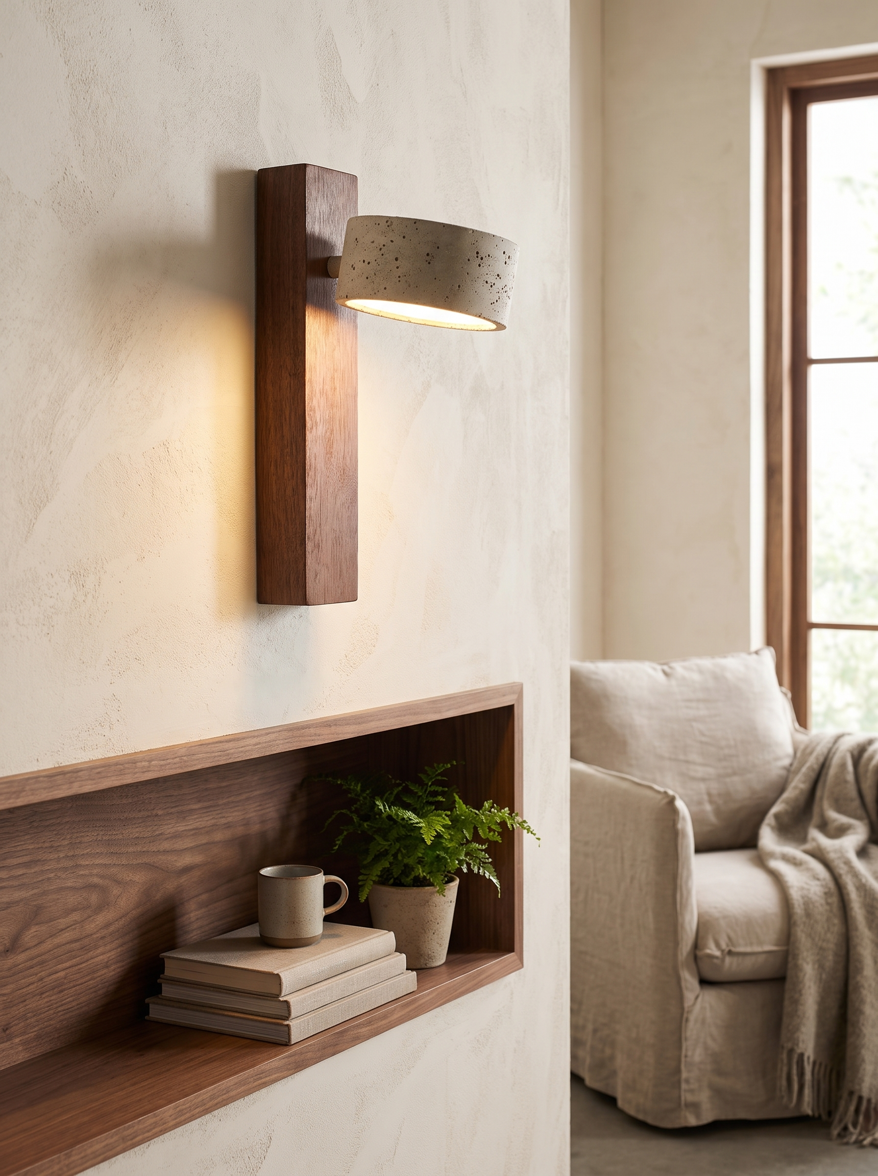 Eclat Wall Lamp in a home setting, Texture You Notice Up Close