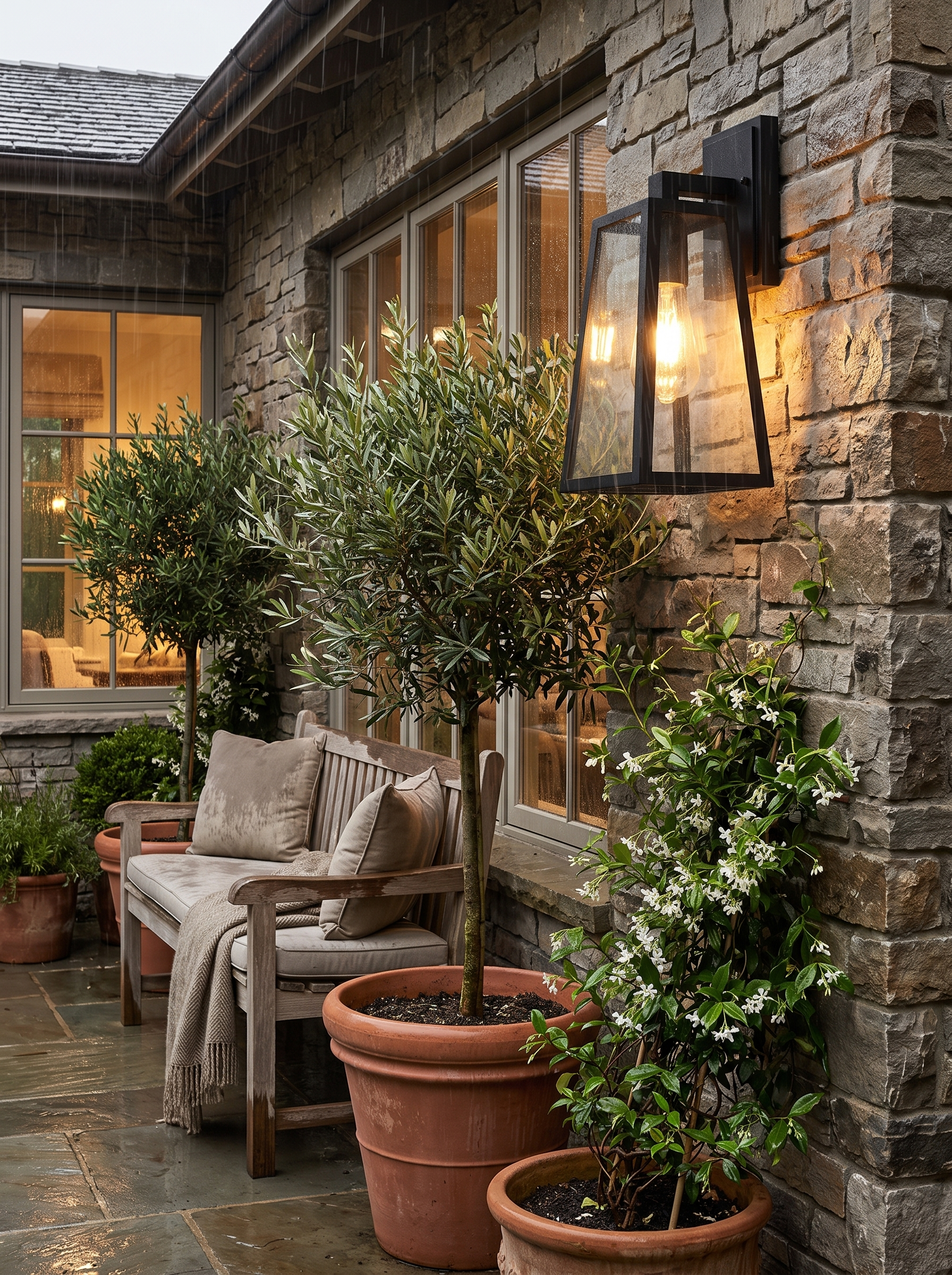 Verona Outdoor Wall Lamp in a home setting, Made For Outside