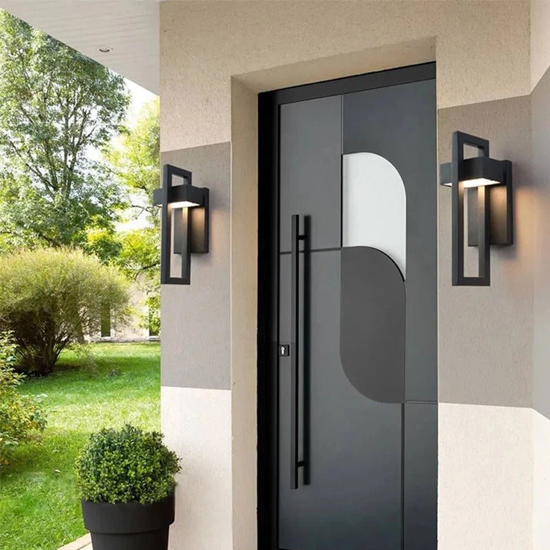 Modern Outdoor Wall Light, Scandinavian Brushed Metal LED Sconce, Up and Down Exterior Lamp for Garden, Porch, Patio and Driveway
