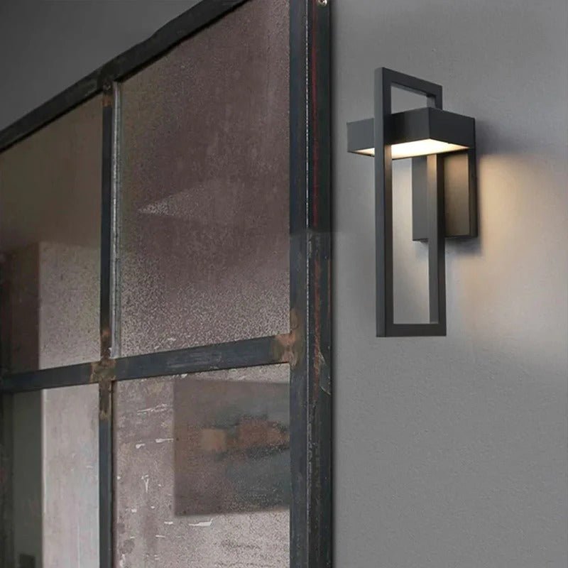 Modern Outdoor Wall Light, Scandinavian Brushed Metal LED Sconce, Up and Down Exterior Lamp for Garden, Porch, Patio and Driveway