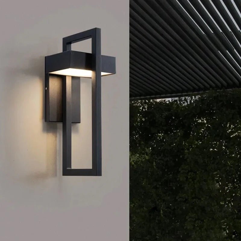 Modern Outdoor Wall Light, Scandinavian Brushed Metal LED Sconce, Up and Down Exterior Lamp for Garden, Porch, Patio and Driveway