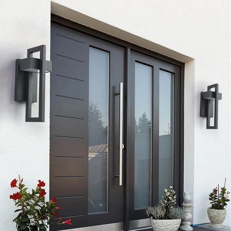 Modern Outdoor Wall Light, Scandinavian Brushed Metal LED Sconce, Up and Down Exterior Lamp for Garden, Porch, Patio and Driveway