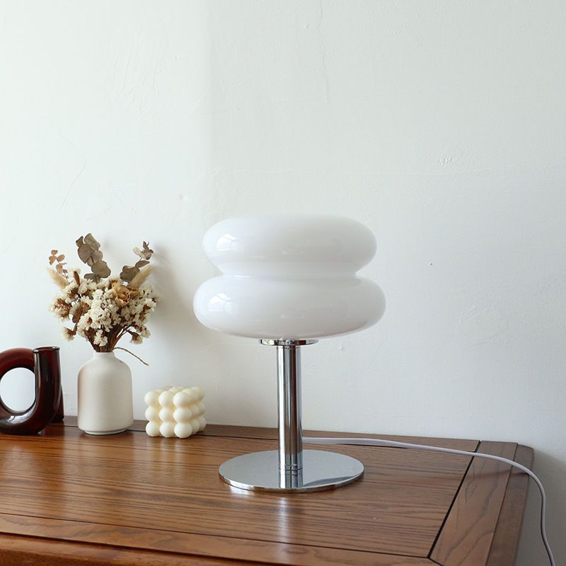 Italian Designer Glass Table Lamp, Minimalist Hand Blown Glass Accent Light for Home Office, Bedroom and Living Room