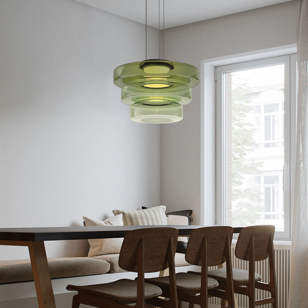 Glass Pendant Lamp, Contemporary Bauhaus Style Glass Ceiling Light, Hanging Lamp for Dining Room, Living Room and Bedroom