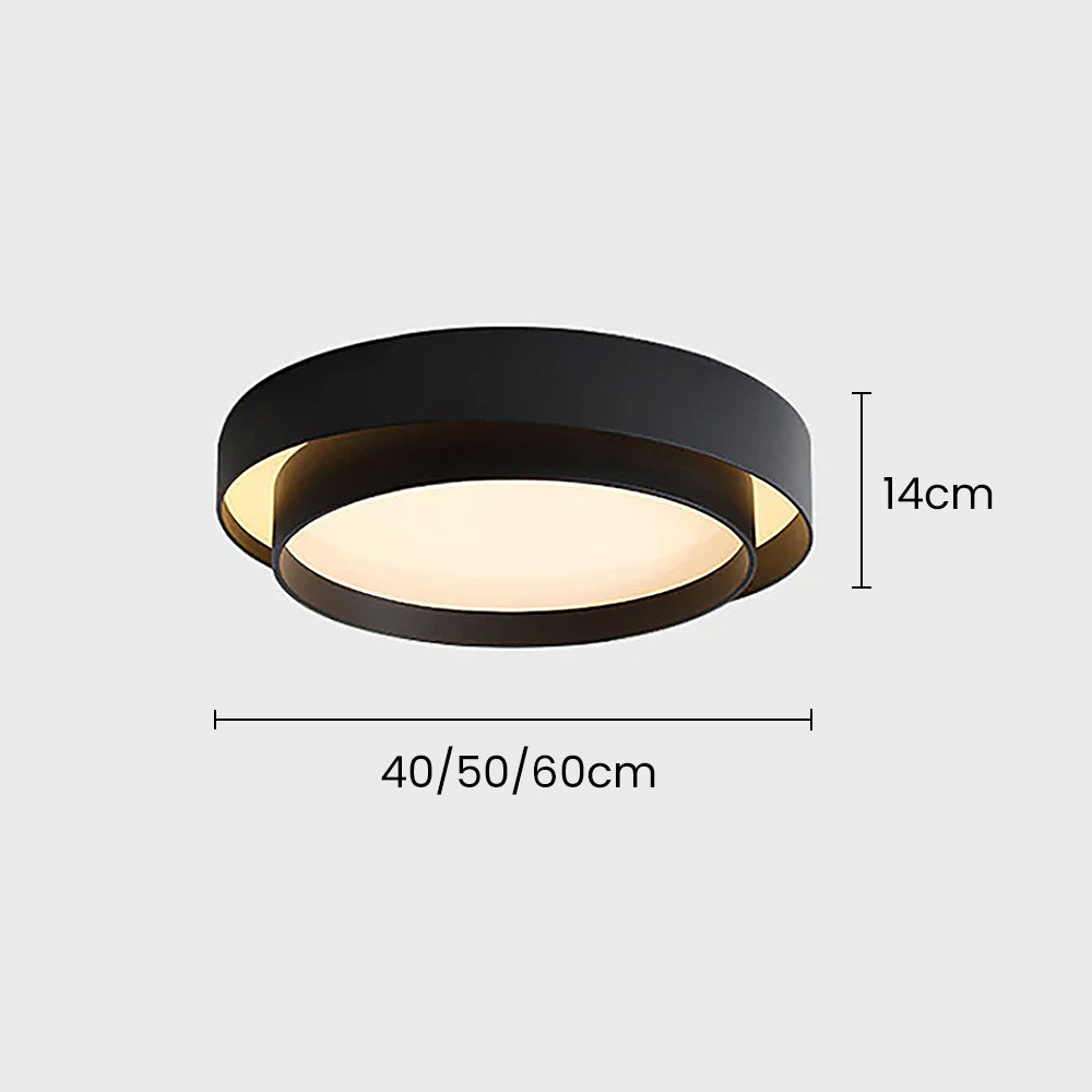 Nordic Round LED Ceiling Light, Scandinavian Minimalist Flush Mount Lamp for Living Room, Bedroom, Hallway and Kitchen
