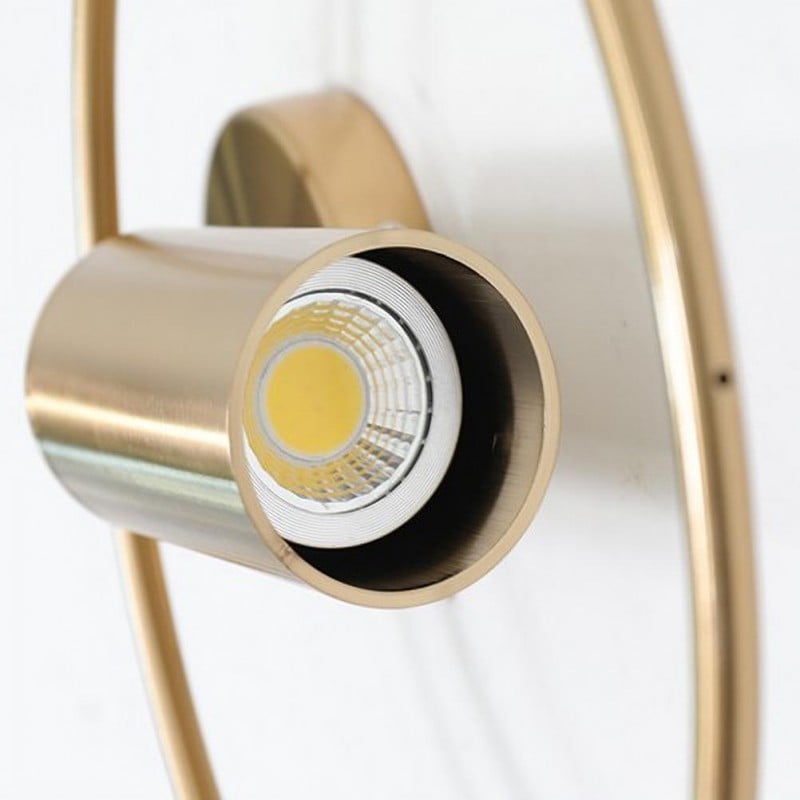Halo Wall Light, Scandinavian Gold Ring Wall Sconce, Soft Indirect Wall Light for Living Room, Bedroom, Hallway and Open Plan Spaces
