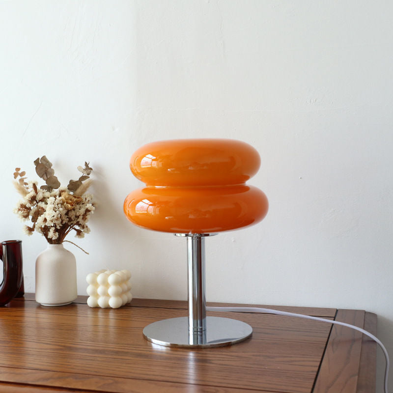 Italian Designer Glass Table Lamp, Minimalist Hand Blown Glass Accent Light for Home Office, Bedroom and Living Room