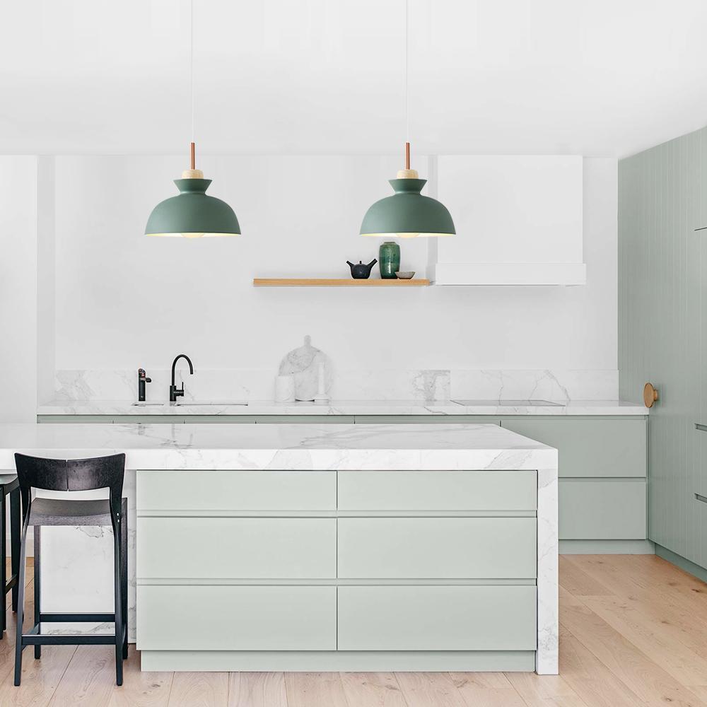 Modern Single Pendant Dome Light, Scandinavian Spun Brushed Metal Hanging Lamp for Kitchen Island, Dining Room and Hallway