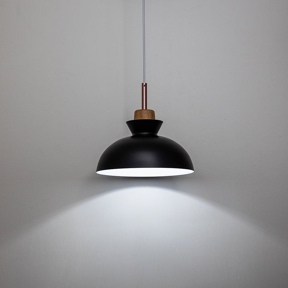 Modern Single Pendant Dome Light, Scandinavian Spun Brushed Metal Hanging Lamp for Kitchen Island, Dining Room and Hallway