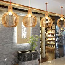 Handcrafted Wooden Pendant Light, Scandinavian Solid Wood Ceiling Light, Hanging Lamp for Dining Room, Living Room and Hallway