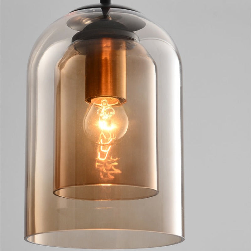 Glass Pendant Light, Scandinavian Hand Blown Glass Ceiling Light, Hanging Lamp for Dining Room, Living Room and Kitchen Island