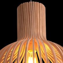 Handcrafted Wooden Pendant Light, Scandinavian Solid Wood Ceiling Light, Hanging Lamp for Dining Room, Living Room and Hallway