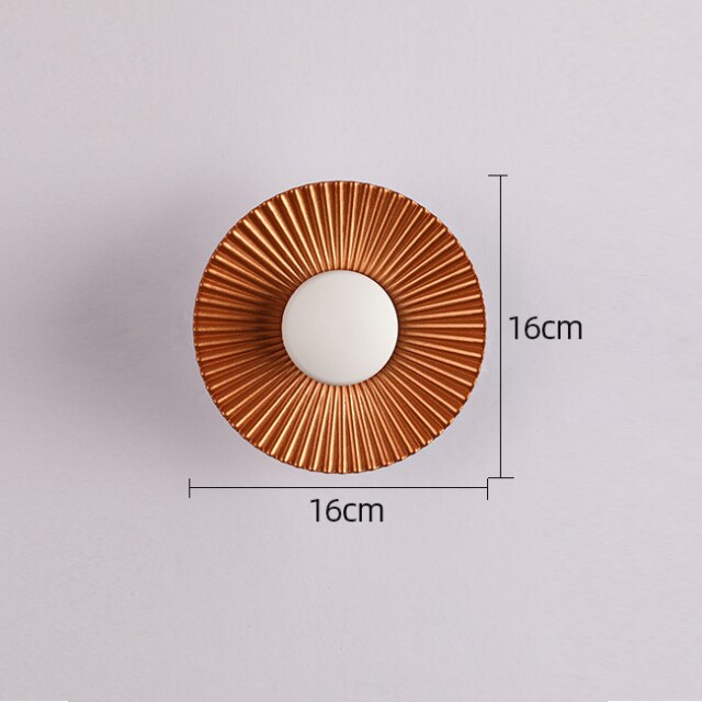 Hasna SunRay Wall Lamp, Minimalist Brushed Metal Sunburst Sconce, Concealed Fitting Wall Light for Living Room, Bedroom and Hallway