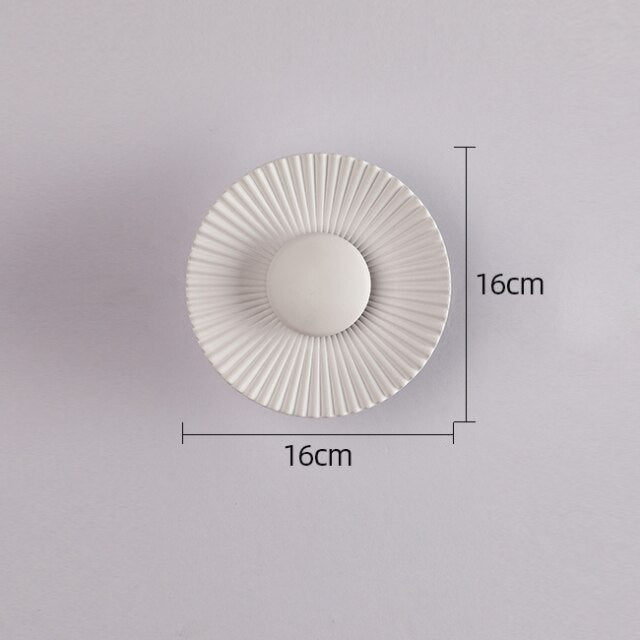 Hasna SunRay Wall Lamp, Minimalist Brushed Metal Sunburst Sconce, Concealed Fitting Wall Light for Living Room, Bedroom and Hallway