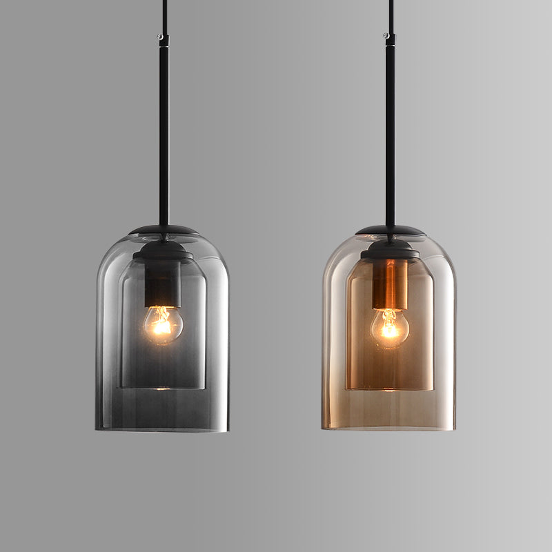 Glass Pendant Light, Scandinavian Hand Blown Glass Ceiling Light, Hanging Lamp for Dining Room, Living Room and Kitchen Island