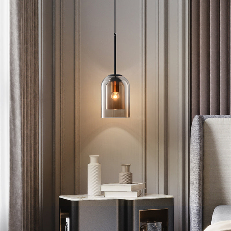 Glass Pendant Light, Scandinavian Hand Blown Glass Ceiling Light, Hanging Lamp for Dining Room, Living Room and Kitchen Island