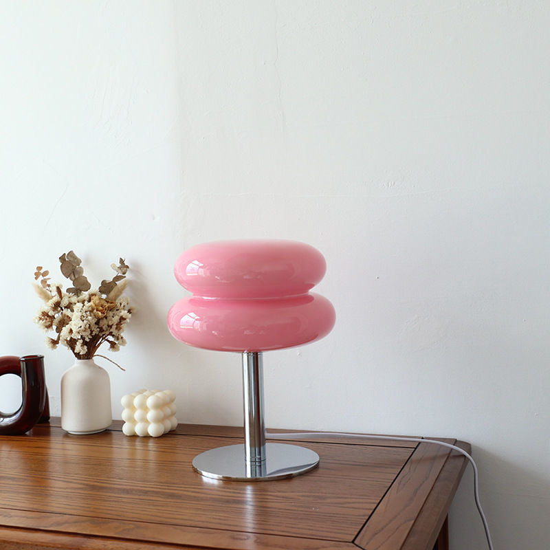 Italian Designer Glass Table Lamp, Minimalist Hand Blown Glass Accent Light for Home Office, Bedroom and Living Room