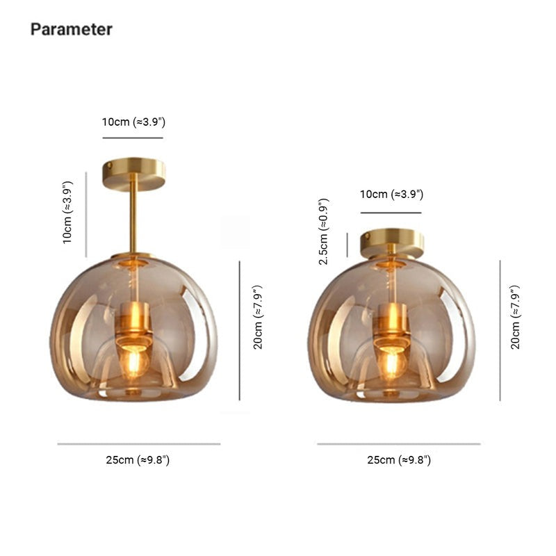 Vintage Bubble Glass Ceiling Light, Retro Bubble Glass Pendant Light, Vintage Hanging Lamp for Living Room, Bedroom, Hallway and Kitchen