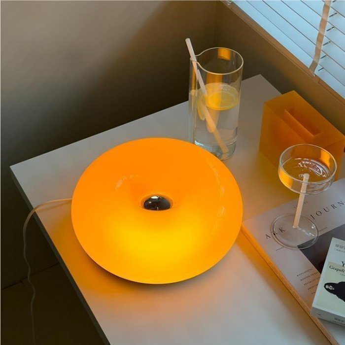 Bauhaus Donut Lamp, Minimalist LED Ring Wall Light and Table Lamp for Living Room, Bedroom, Hallway and Home Office