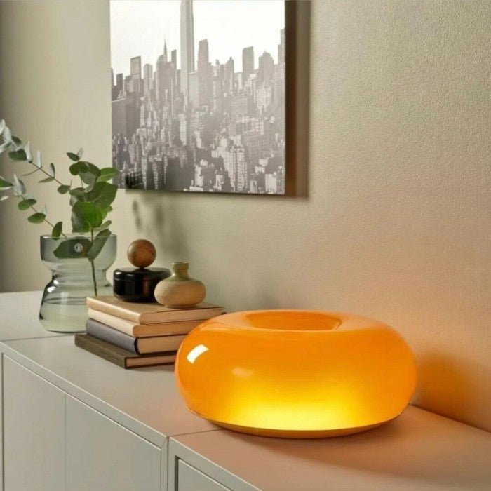 Bauhaus Donut Lamp, Minimalist LED Ring Wall Light and Table Lamp for Living Room, Bedroom, Hallway and Home Office